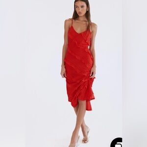 Princess Polly Lars Red Maxi Dress- Like New- Size 4